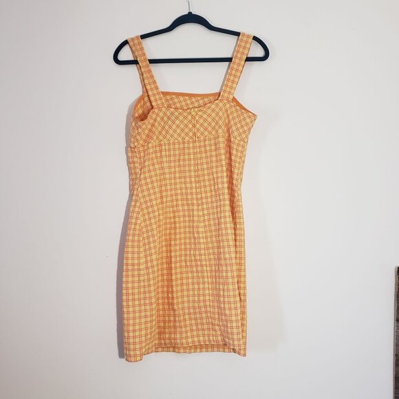 Niki-Lee California 90s Y2K Plaid‎ Sundress Size 7 Summer Festival Party Yellow - Picture 3 of 6
